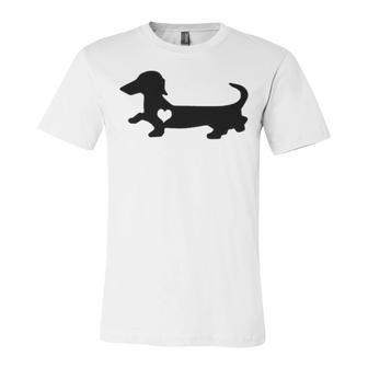 Dachshund Heart Dog Lover Unisex Jersey Short Sleeve Crewneck Tshirt | Favorety CA