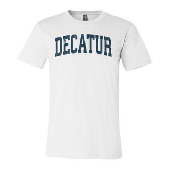Decatur Georgia Ga Vintage Athletic Sports Navy Jersey T-Shirt | Mazezy