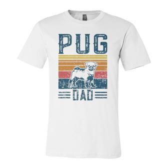 Dog Pug Papa Vintage Pug Dad Jersey T-Shirt | Mazezy