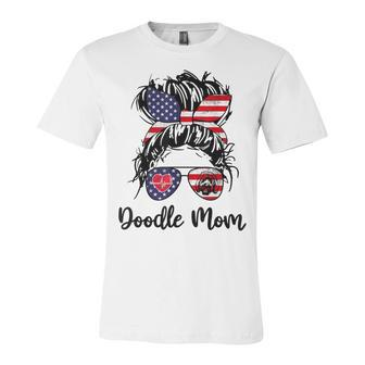 Doodle Mom Happy 4Th Of July American Flag Day Unisex Jersey Short Sleeve Crewneck Tshirt - Seseable