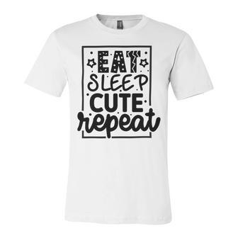 Eat Sleep Cute Repeat Graphic Design For Babys Unisex Jersey Short Sleeve Crewneck Tshirt | Favorety CA