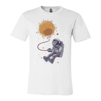 Funny Astronaut Monkey Blowing Sun V2 Unisex Jersey Short Sleeve Crewneck Tshirt | Favorety UK