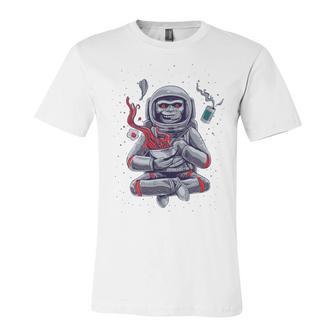 Funny Astronaut Monkey Ramen V2 Unisex Jersey Short Sleeve Crewneck Tshirt | Favorety