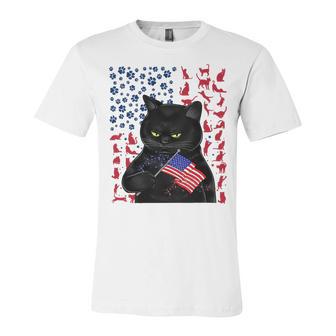 Funny Black Cat Independence Flag 633 Shirt Unisex Jersey Short Sleeve Crewneck Tshirt | Favorety