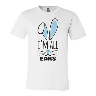 Funny Cute Pastel Blue Bunny Im All Ears Rabbit Happy Easter Day Gift For Girls Women Mom Mommy Family Birthday Holiday Christmas Unisex Jersey Short Sleeve Crewneck Tshirt | Favorety UK