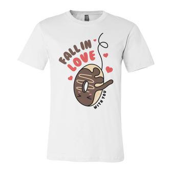 Funny Donut Fall In Love Unisex Jersey Short Sleeve Crewneck Tshirt | Favorety CA