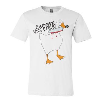 Goose With Knife Sticker Goose Sticker Funny Quotes Funny Animal Stickerspeace Was Never An Option Unisex Jersey Short Sleeve Crewneck Tshirt | Favorety