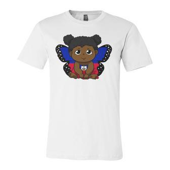 Haiti Haitian Love Flag Princess Girl Kid Wings Butterfly Jersey T-Shirt | Mazezy