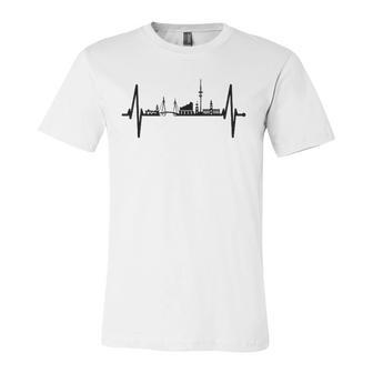 Hamburg Skyline Heartbeat Germany Lover I Love Hamburg Jersey T-Shirt | Mazezy