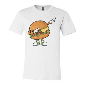Hamburger Art Cheeseburger Meat Eater Jersey T-Shirt | Mazezy UK