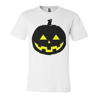 Happy Halloween Scary Black Pumpkin Pattern Unisex Jersey Short Sleeve Crewneck Tshirt | Favorety