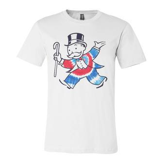Hasbro Monopoly Fourth Of July Tie Dye Filled Monopoly Man Jersey T-Shirt | Mazezy