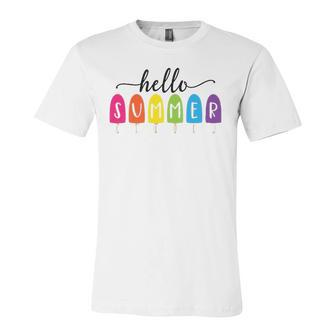 Hello Summer Vacation Ice Cream Popsicle Ice Lolly Lovers Jersey T-Shirt | Mazezy