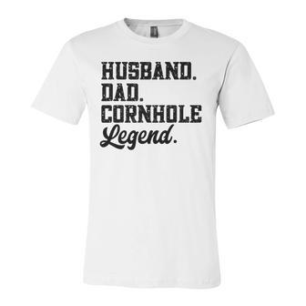 Husband Dad Cornhole Legend Bean Bag Lover Jersey T-Shirt | Mazezy