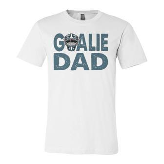 Ice Hockey Helmet Goalie Dad Hockey Player Jersey T-Shirt | Mazezy