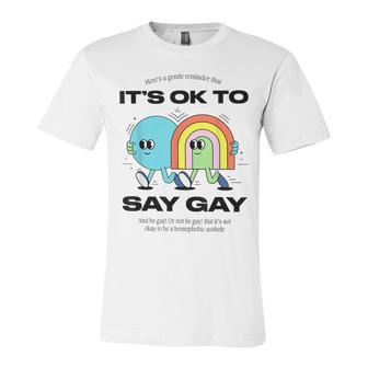 Its Ok To Say Gay Florida Lgbt Gay Pride Protect Trans Kids Jersey T-Shirt | Mazezy AU