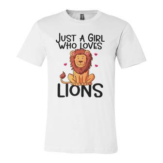 Just A Girl Who Loves Lions Cute Lion Animal Costume Lover Jersey T-Shirt | Mazezy