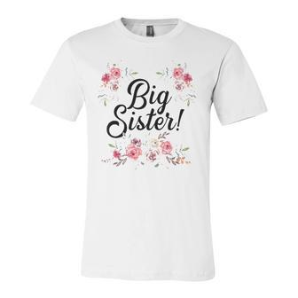 Kids Cute Big Sister Floral Toddler Girl Jersey T-Shirt | Mazezy
