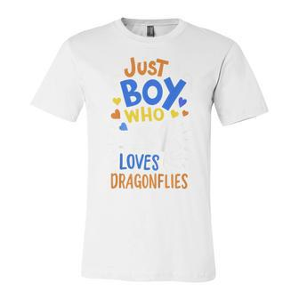 Kids Dragonfly Just A Boy Who Loves Dragonflies Gift Unisex Jersey Short Sleeve Crewneck Tshirt - Seseable