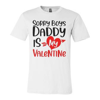 Kids Sorry Boys Daddy Is My Valentine Baby Girl Daughter Jersey T-Shirt | Mazezy