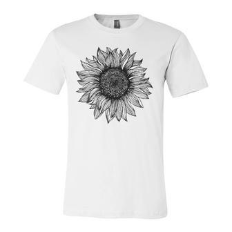 Be Kind Sunflower Minimalistic Flower Plant Artwork Jersey T-Shirt | Mazezy