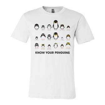 Know Your Penguins Unisex Jersey Short Sleeve Crewneck Tshirt | Favorety AU