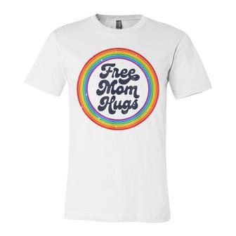 Lgbtq Free Mom Hugs Gay Pride Lgbt Ally Rainbow Lgbt Jersey T-Shirt | Mazezy
