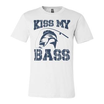 Love Fishing Kiss My Bass Unisex Jersey Short Sleeve Crewneck Tshirt | Favorety DE