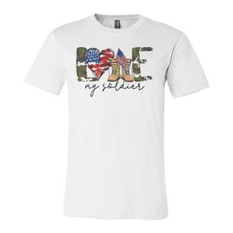 I Love My Soldier Military Military Army Wife Jersey T-Shirt | Mazezy