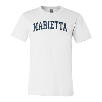 Marietta Ohio Oh Vintage Sports Navy Jersey T-Shirt | Mazezy