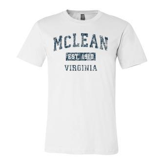 Mclean Virginia Va Vintage Sports Navy Print Jersey T-Shirt | Mazezy