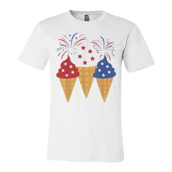 Memorial Day 4Th Of July Holiday Patriotic Ice Cream Unisex Jersey Short Sleeve Crewneck Tshirt | Favorety DE