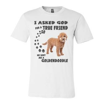 Mini Goldendoodle Quote Mom Doodle Dad Art Cute Groodle Dog Jersey T-Shirt | Mazezy