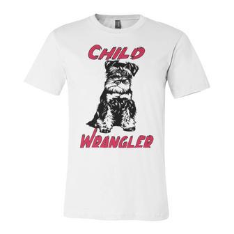 Miniature Schnauzer At Home Child Wrangler Multi Tasking Dog Unisex Jersey Short Sleeve Crewneck Tshirt | Favorety UK