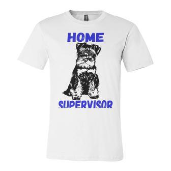 Miniature Schnauzer Home Supervisor Child Wrangler Multi Tasking Dog Unisex Jersey Short Sleeve Crewneck Tshirt | Favorety CA