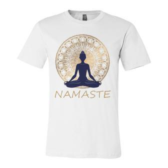 Namaste Yoga Dress Meditation Clothes Lotus Position Jersey T-Shirt | Mazezy