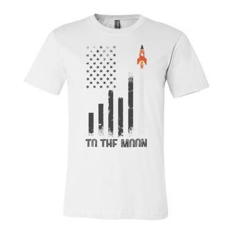 Official To The Moon Distressed Us Flag Stock Market Amc Gme Investor Cryptocurrency Investor Funny Unisex Jersey Short Sleeve Crewneck Tshirt | Favorety UK