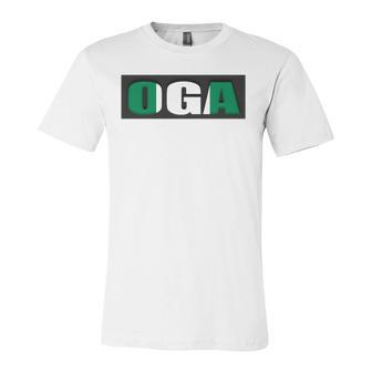 Oga Nigeria Slogan Nigerian Naija Nigeria Flag Jersey T-Shirt | Mazezy