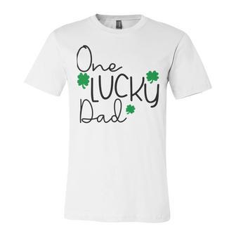 One Lucky Dad Funny St Patrick Day Unisex Jersey Short Sleeve Crewneck Tshirt | Favorety CA