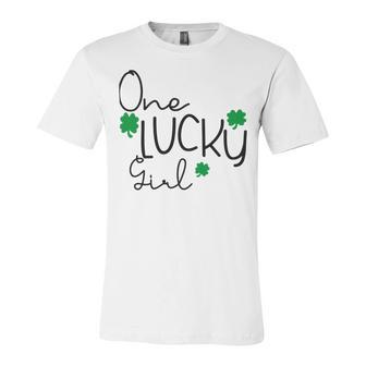 One Lucky Girl Funny St Patrick Day Unisex Jersey Short Sleeve Crewneck Tshirt | Favorety CA