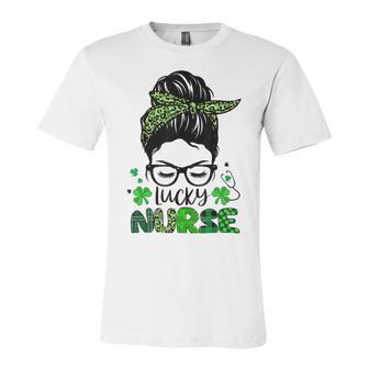 One Lucky Nurse St Patricks Day For Women Funny Nurse Unisex Jersey Short Sleeve Crewneck Tshirt | Favorety UK