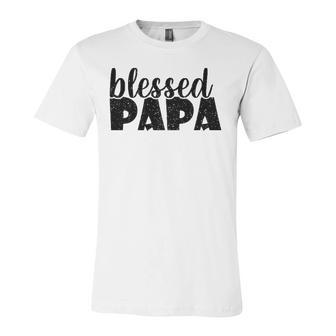 Papa Grandpa Proud New Dad Blessed Papa Fathers Day Jersey T-Shirt | Mazezy