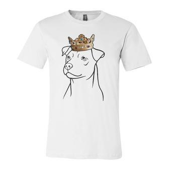 Patterdale Terrier Dog Wearing Crown Jersey T-Shirt | Mazezy