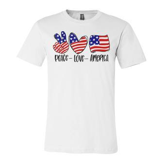 Peace Love America V3 Unisex Jersey Short Sleeve Crewneck Tshirt - Seseable