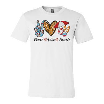 Peace Love Beach Summer Vacation 184 Shirt Unisex Jersey Short Sleeve Crewneck Tshirt | Favorety