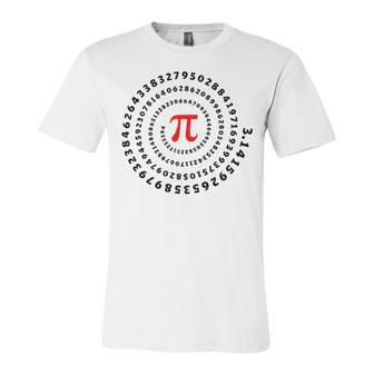 Pi Π Spiral Science Mathematics Math Irrational Number Sequence Unisex Jersey Short Sleeve Crewneck Tshirt | Favorety