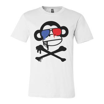 Pirate Monkey Dripping Monkey And Crossbones Jersey T-Shirt | Mazezy