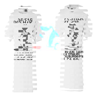 Pops Grandpa Gift Pops Shark Like A Normal Grandpa But More Awesome Unisex Jersey Short Sleeve Crewneck Tshirt - Seseable