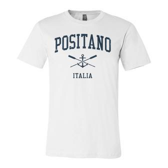 Positano Vintage Navy Crossed Oars & Boat Anchor Jersey T-Shirt | Mazezy
