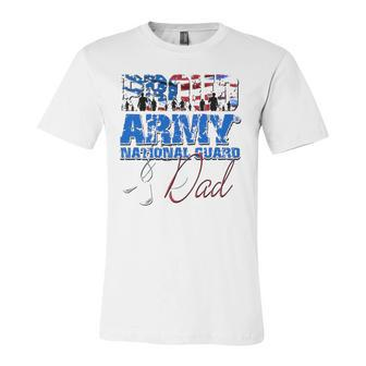 Proud Army National Guard Dad Usa Flag Fathers Day Jersey T-Shirt | Mazezy